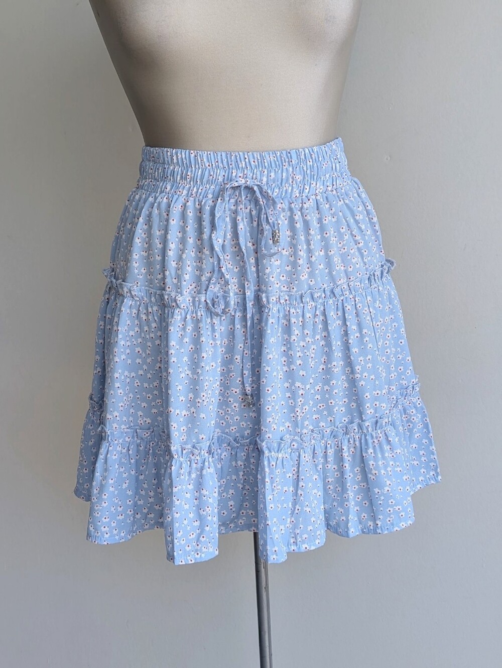 NWT Princess Polly Blue Floral Tiered Mini Skirt